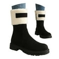 thumbnail image 1 of Mostsola Snow Boots for Women Zipper Platform Mid Calf Boots Plush Winter Warm Long Boots, 1 of 9