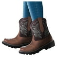 thumbnail image 1 of Mostsola Square Toe Cowboy Boots for Women Embroidered Pull on Western Boots Cowgirl Mid Calf Boots, 1 of 8