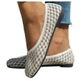 thumbnail image 1 of Mostsola Square Toe Flats for Women Trendy Knitted Mesh Business Casual Shoes Slip on Dress Shoes, 1 of 8