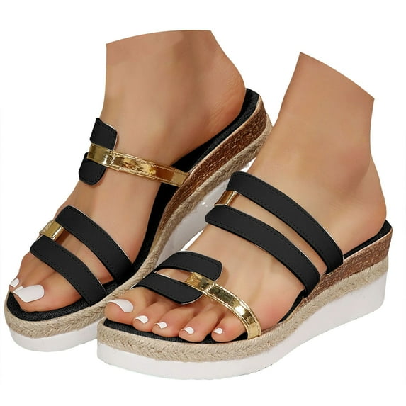 Mostsola Strappy Sandals for Women Espadrilles Wedges Slip on Slides Fashion Summer Dress Shoes