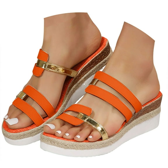 Mostsola Strappy Sandals for Women Espadrilles Wedges Slip on Slides Fashion Summer Dress Shoes