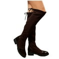 thumbnail image 1 of Mostsola Suede Knee High Boots Women Heeled Elastic Over the Knee Boots Round Toe Long Boots, 1 of 7
