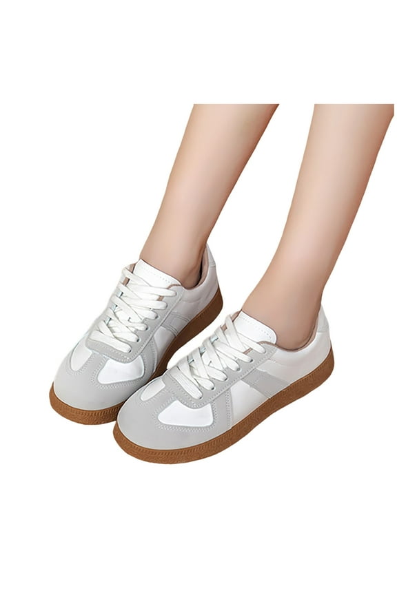 Tennis Shoes Women Lace up Low Top Fashion Sneakers Comfortable Casual Walking Shoes