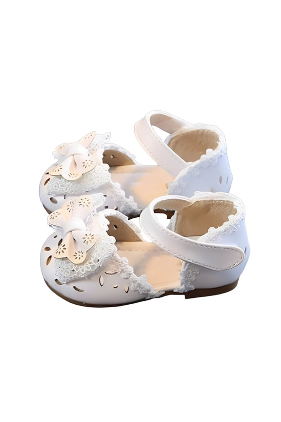 Toddler Bow Mary Jane Shoes Girls Cute Princess Dress Flats Non-Slip Walking Shoes
