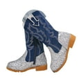 thumbnail image 1 of Mostsola Toddler Girls Cowboy Boots Glitter Cowgirl Western Boot for Kids Mid Calf Riding Shoes, 1 of 6