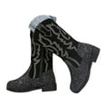 thumbnail image 1 of Mostsola Toddler Girls Cowboy Boots Glitter Cowgirl Western Boot for Kids Mid Calf Riding Shoes, 1 of 6