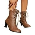 thumbnail image 1 of Mostsola Victorian Ankle Boots for Women Witch Dress Booties Vintage 70s Mid Calf Boots, 1 of 8