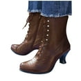 thumbnail image 1 of Mostsola Vintage Mid Calf Boots for Women Lace up Classic Kitten Heel 70s Dressy Victorian Boots, 1 of 7