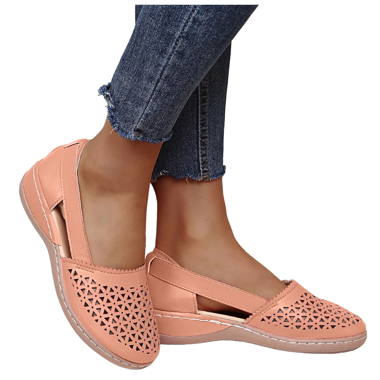 Mostsola Walking Shoes Women Closed Toe Sandals Slip on Dress Shoes ...