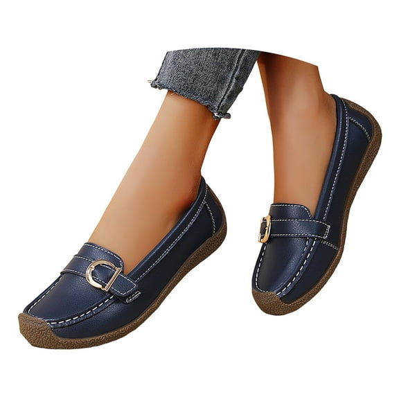 Mostsola Walking Shoes Women Comfort Anti-Slip Penny Loafers Soft Sole Business Casual Shoes