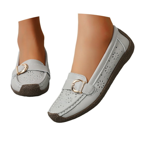 Mostsola Walking Shoes Women Comfort Anti-Slip Penny Loafers Soft Sole Business Casual Shoes