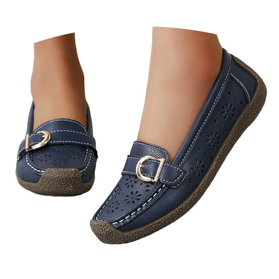 Mostsola Walking Shoes Women Comfort Anti-Slip Penny Loafers Soft Sole Business Casual Shoes