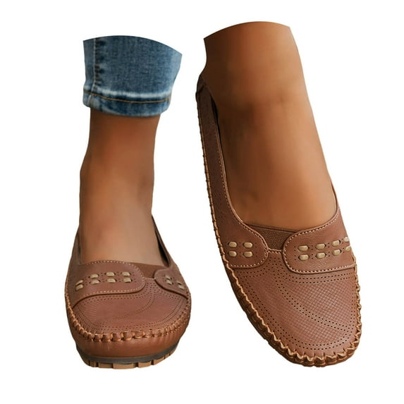 Mostsola Walking Shoes Women Dressy Soft Flat Loafers Barefoot Driving Shoes Casual Slip on Flats