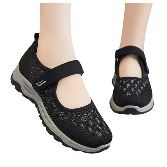 Mostsola Walking Shoes Women Mesh Comfort Orthopedic Shoes Adjustable Non Slip Mary Jane Shoes