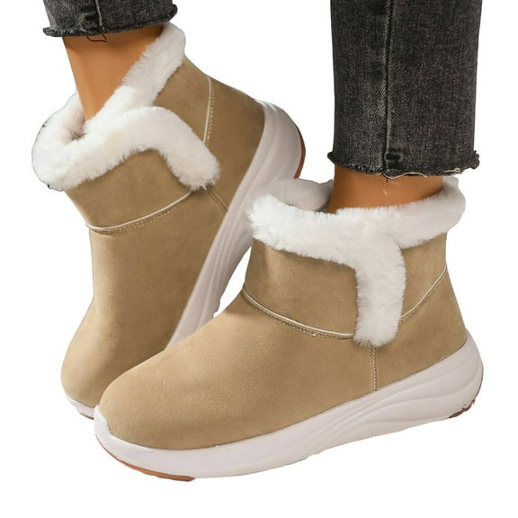 Mostsola Warm Snow Boots for Women Comfort Soft Sole Winter Non-Slip Flat Ankle Boots
