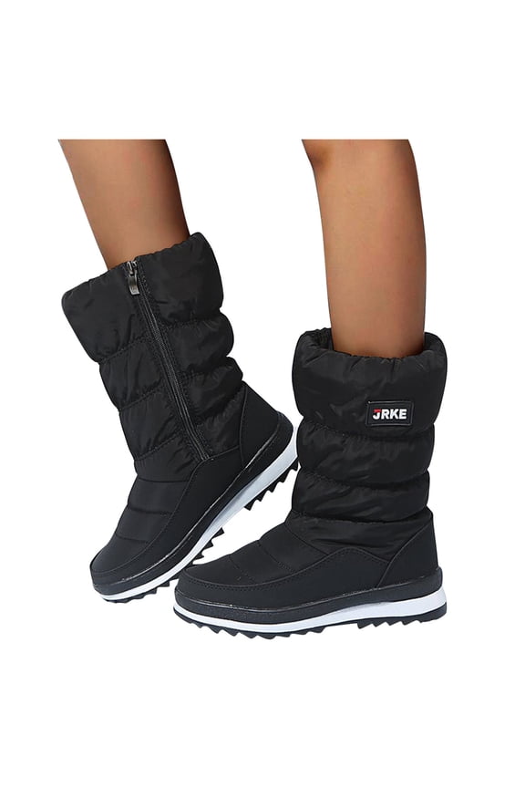 Waterproof Snow Boots for Women Platform Mid Calf Boots Zip up Non-Slip High top Booties