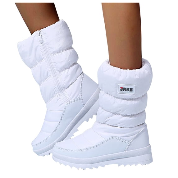 Mostsola Waterproof Snow Boots for Women Platform Mid Calf Boots Zip up Non-Slip High top Booties