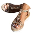 thumbnail image 1 of Mostsola Wedge Espadrilles for Women Platform Sandals Open Toe Boho Beaded Slingback Heels, 1 of 8
