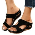 thumbnail image 1 of Mostsola Wedge Sandals for Women 2025 Boho Slides Open Toe Slippers Comfortable Orthopedic Sandals, 1 of 8