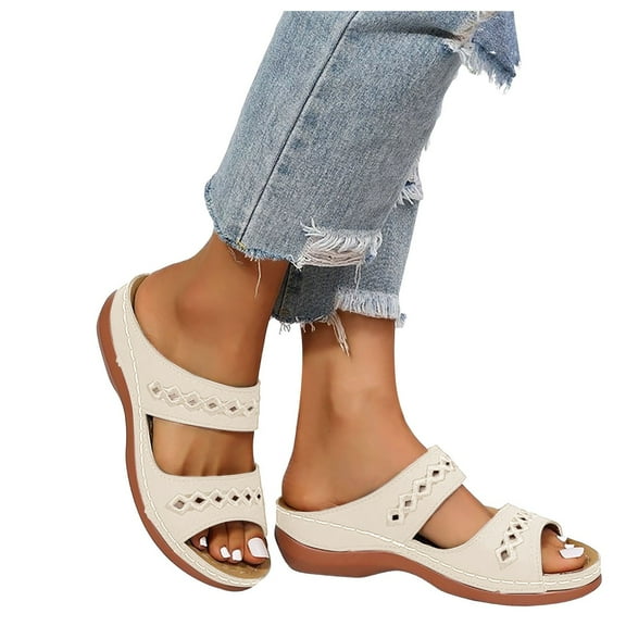 Mostsola Wedge Sandals for Women 2025 Fashion Boho Slip on Slippers Casual Platform Slides Shoes