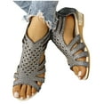 thumbnail image 1 of Mostsola Wedge Sandals for Women 2025 Hollow out Rhinestone Gladiator Sandals Peep Toe Dress Shoes, 1 of 7