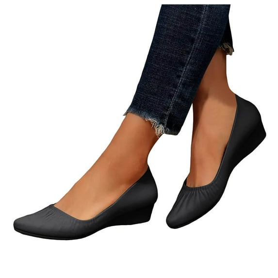Mostsola Wedges Heels for Women Closed Pointed Toe Pumps Comfort Dress Business Casual Shoes