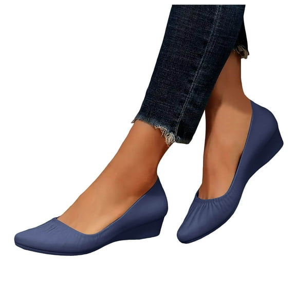 Mostsola Wedges Heels for Women Closed Pointed Toe Pumps Comfort Dress Business Casual Shoes