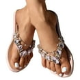 thumbnail image 1 of Mostsola Women's Arch Support Flip Flops Rhinestone Beaded Thong Sandals Slides Summer Dressy Shoes, 1 of 8