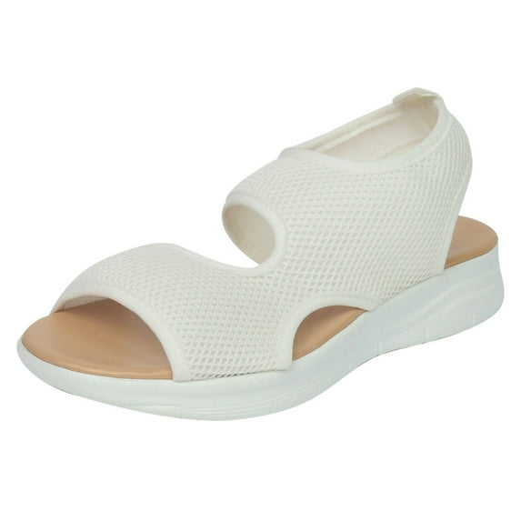 Mostsola Women's Breathable Mesh Sandals Peep Toe Slingback Flats Casual Summer Walking Shoes