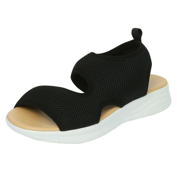 Mostsola Women's Breathable Mesh Sandals Peep Toe Slingback Flats Casual Summer Walking Shoes