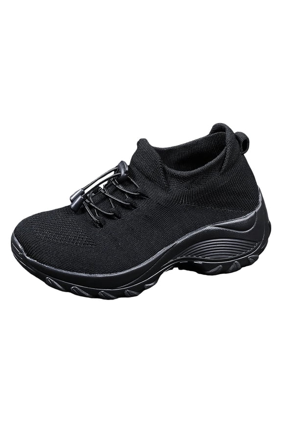 Women's Casual Sock Shoes Elastic Knit Breathable Walking Sneakers with Arch Support