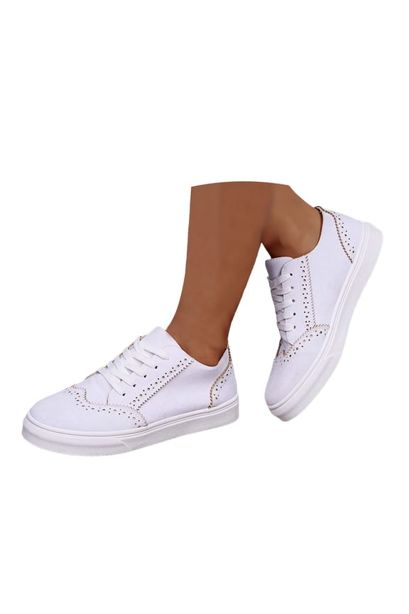Women's Fashion Sneakers Lace up Boat Shoes Vintage Lace Walking Shoes Suede Flats