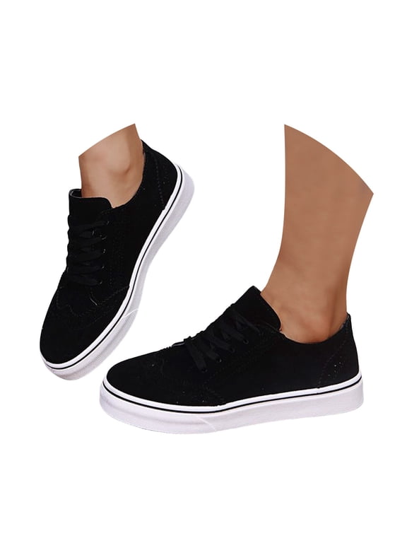 Women's Fashion Sneakers Lace up Boat Shoes Vintage Lace Walking Shoes Suede Flats