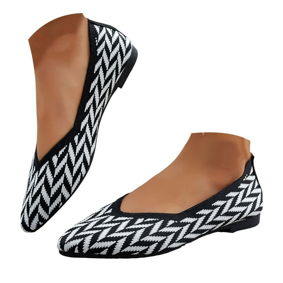 Mostsola Women's Flats Pointed Toe Knit Dress Slip on Ballet Flats Shoes Comfort Work Business Shoes