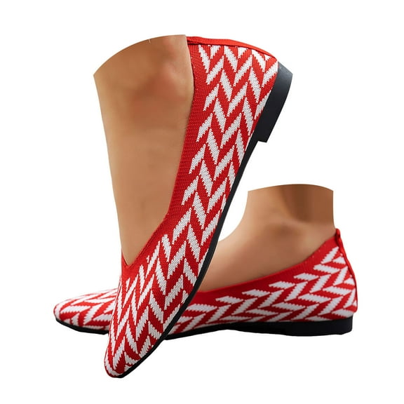 Mostsola Women's Flats Pointed Toe Knit Dress Slip on Ballet Flats Shoes Comfort Work Business Shoes