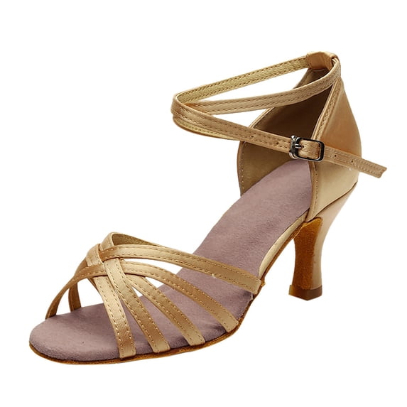 Mostsola Women's Latin Dance Shoes Cross Strap Ballroom Salsa Practice Performance Dancing Shoes