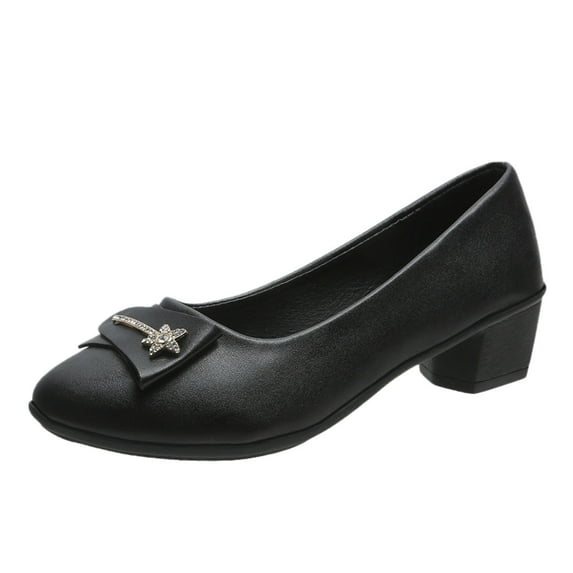 Mostsola Women's Low Block Heels Pumps Elegant Closed Toe Casual Shoes for Work Office