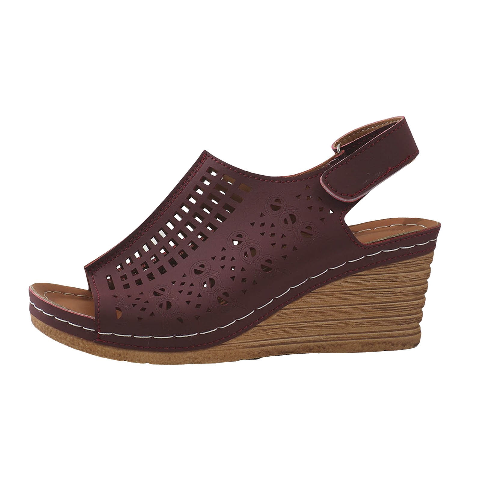 Women's Peep Toe Pump Sandals - Chunky Heel Ankle Strap Dress Shoes With Back Zipper