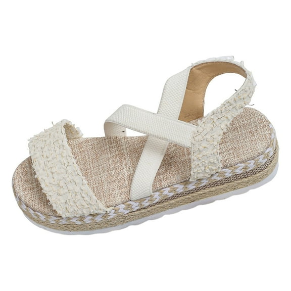 Mostsola Women's Platform Espadrilles Sandals Open Toe Elastic Crisscross Strap Slingback Sandals