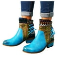 thumbnail image 1 of Mostsola Womens Ankle Boots Classic Low Heel Round Toe Boho Booties with Side Zipper, 1 of 8