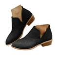 thumbnail image 1 of Mostsola Womens Ankle Boots Cutout Low Heel Western Short Boots Fashion Suede Fall Booties, 1 of 7