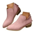 thumbnail image 1 of Mostsola Womens Ankle Boots Cutout Low Heel Western Short Boots Fashion Suede Fall Booties, 1 of 8