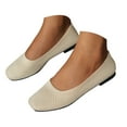 thumbnail image 1 of Mostsola Womens Ballet Flats Shoes Knit Mesh Lightweight Square Toe Slip on Flat Walking Shoes, 1 of 8