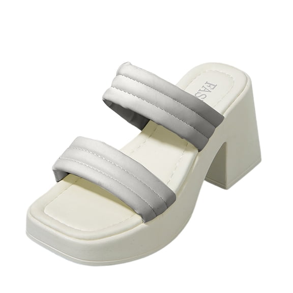 Mostsola Womens Block Heeled Sandals Square Open Toe Backless Mules Slip on Pumps Dressy Shoe