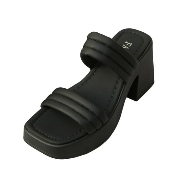 Mostsola Womens Block Heeled Sandals Square Open Toe Backless Mules Slip on Pumps Dressy Shoe