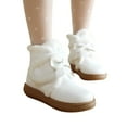 thumbnail image 1 of Mostsola Womens Boots Cute Bow Round Toe Furry Lined Flat Booties Platform Lolita Dress Short Boots, 1 of 7