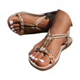 thumbnail image 1 of Mostsola Womens Braided Flat Sandals Comfortable Cute Boho Beaded Slingback Summer Dressy Shoes, 1 of 9