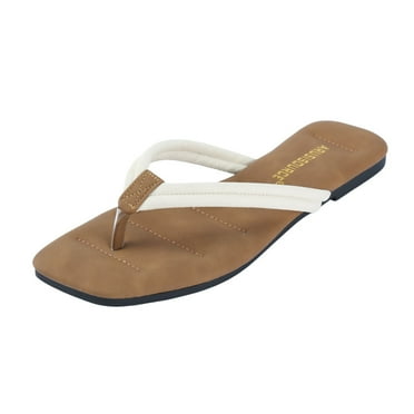 Mostsola Womens Comfort Flip Flops Square Toe Thong Sandals Memory Foam Summer Slippers Slides