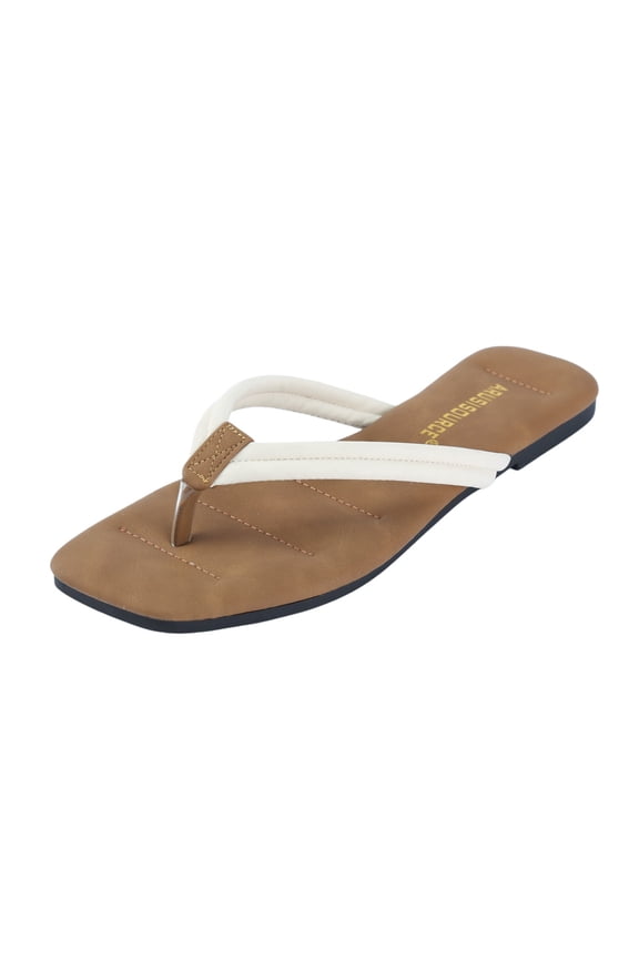 Womens Comfort Flip Flops Square Toe Thong Sandals Memory Foam Summer Slippers Slides