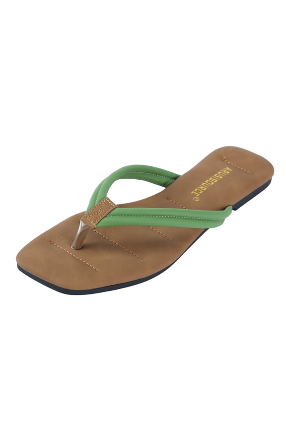 Womens Comfort Flip Flops Square Toe Thong Sandals Memory Foam Summer Slippers Slides